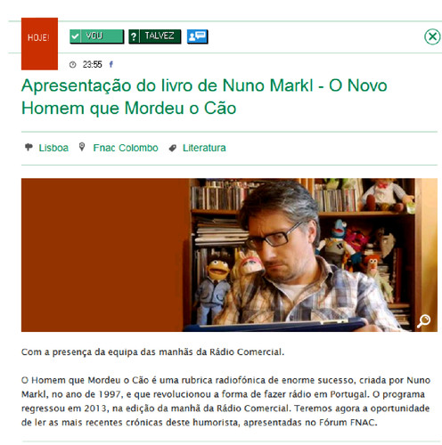 Apresentação de O Novo Livro d O Homem Que Mordeu o Cão de Nuno