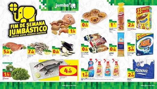 Novo folheto Jumbo 23a26out - Fim de semana Jumbástico Novo folheto Jumbo 23a26out - Fim de semana Jumbástico